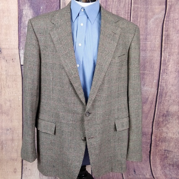 ralph lauren glen plaid blazer